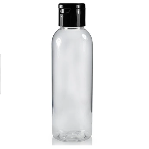 100ml plastik şefaf fliptop kapak şişe, 12 adet, açmalı kapak şişe, dezenfektan şişesi,sabun şişesi, kozmetik şişe ürün görseli 1