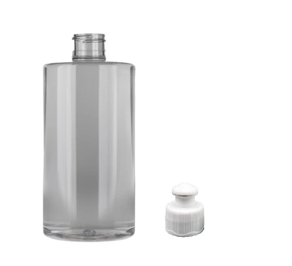 250ml şeffaf şişe puspul kapaklı, 12 adet, puspul kapaklı şişe, deterjan şişesi, plastik şişe, şeffaf şişe, sabun şişesi, duş jeli şişesi ürün görseli 1