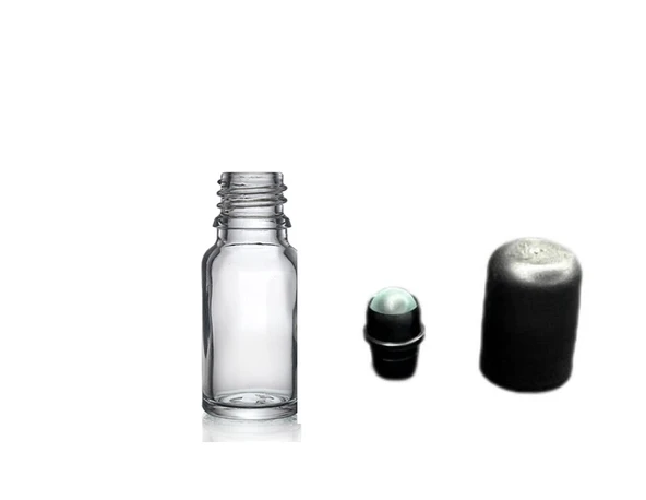 20ml şeffaf cam şişe roll-on şişe, 24 adet, bilye başlıklı şişe, cam şişe, roll-on şişesi ürün görseli 1