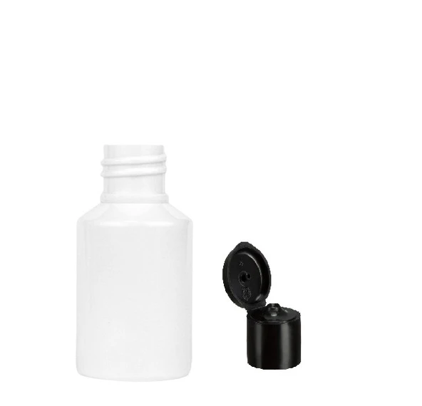 60ml plastik beyaz fliptop kapak şişe, 12 adet, açmalı kapak şişe, dezenfektan şişesi,sabun şişesi, kozmetik şişe ürün görseli 1