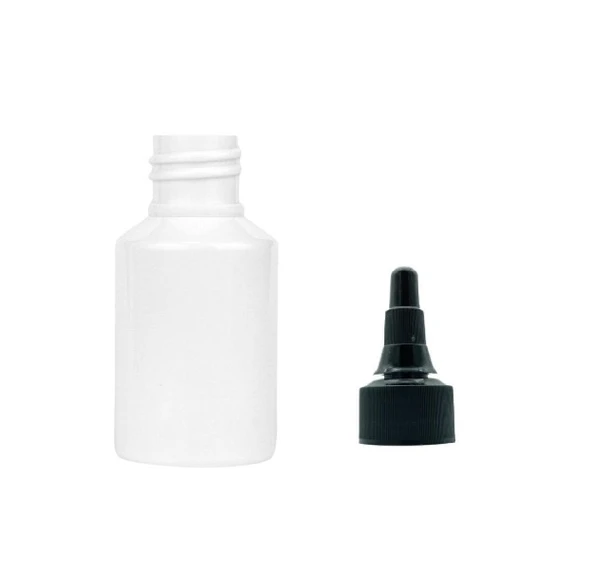 60ml beyaz plastik asansör kapaklı şişe, 12 adet, serum şişesi, tonik şişesi, asansör kapaklı şişe, sos şişesi, medikal şişe ürün görseli 1