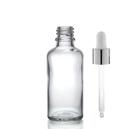 30ml şeffaf cam damlalıklı, 12 adet, Gümüş Kapak Beyaz Emzik, Ecza şişesi, Damlalıklı şişe, propolis şişesi, damlatmalı şişe, saç serum şişesi, ecza şişesi ürün görseli 1