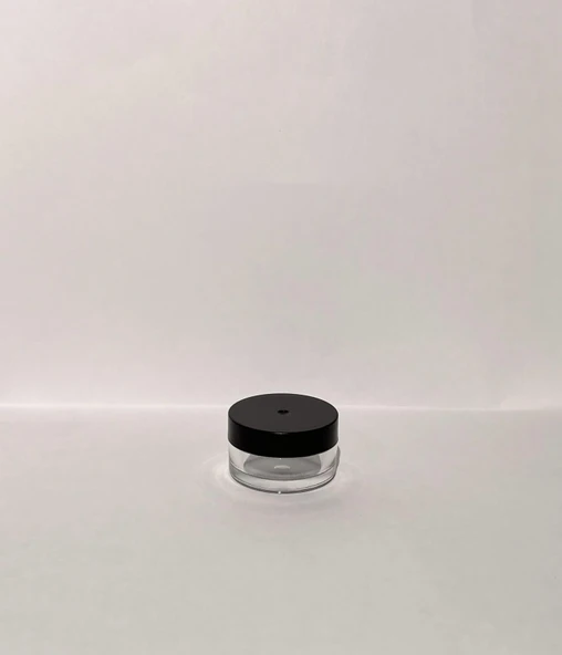 5ml Siyah Kapaklı Akrilik Krem Kutusu, Plastik Kutu, Kozmetik Kutu,25 Adet ürün görseli 1