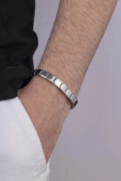 Gümüş Pazarım Rodyum Kaplama İtalyan Charm Çelik Bileklik ürün görseli 1