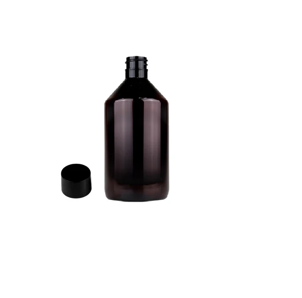 500ml pet kahverengi düz kapaklı şişe, 12 adet, plastik şişe, esans şişesi, medikal şişe, kozmetik şişe, ecza şişesi ürün görseli 1