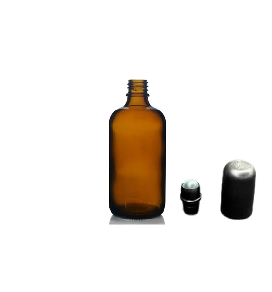 30ml kahverengi cam şişe roll-on şişe, 12 adet, bilye başlıklı şişe, cam şişe, roll-on şişesi, amber şişe ürün görseli 1