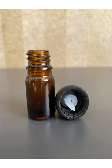 5ml kahverengi cam içten damlalıklı şişe siyah kapak, 100 adet, damlalıklı şişe, damlatmalı şişe ürün görseli 1