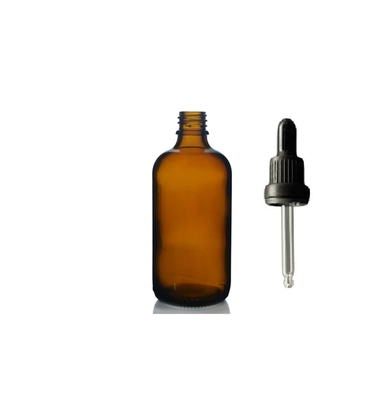 100ml kahverengi cam damlalıklı 24 adet, Siyah Kapak, Ecza şişesi, Damlalıklı şişe, propolis şişesi, damlatmalı şişe, saç serum şişesi, ecza şişesi ürün görseli 1