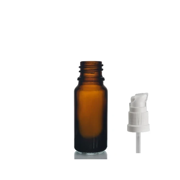 20ml kahverengi cam serum pompalı şişe, 24 adet, pompalı şişe, medikal şişe, cam şişe, ürün görseli 1