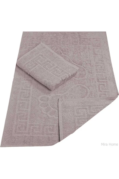 2 Li Banyo Ayak Havlusu %100 Pamuk 50X70 Cm Menesch Mürdüm ürün görseli 1