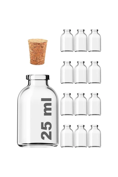 30cc Mantar Tıpalı Şişe 50 Adet - Resim 2