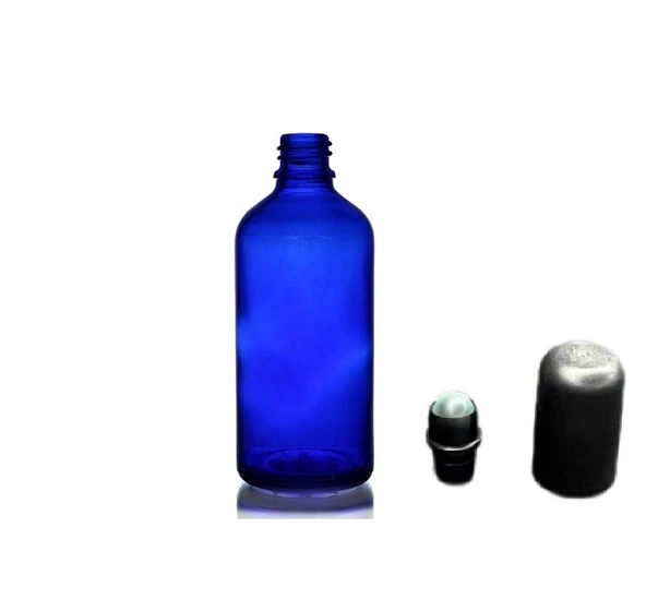 30ml mavi cam şişe roll-on şişe, 24 adet, bilye başlıklı şişe, cam şişe, roll-on şişesi ürün görseli 1
