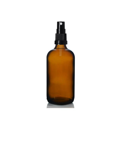 100ml kahverengi cam, siyah sprey başlıklı şişe, 12 adet, cam şişe, sprey şişesi, ecza şişesi, dropper şişe, medikal şişe ürün görseli 1
