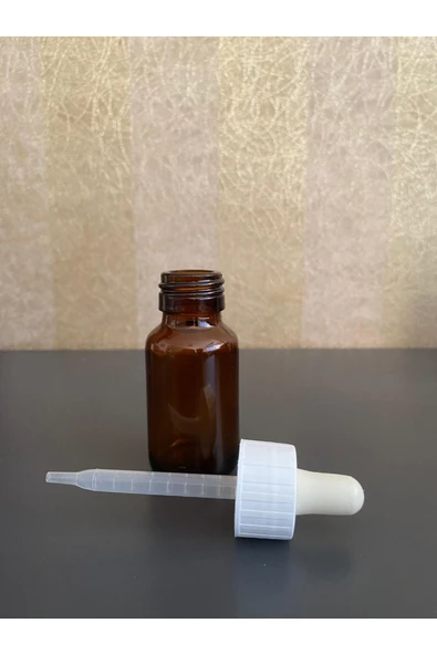 30ml kahverengi cam ecza şişesi plastik damlalıklı çubuklu, 24 adet, ecza şişesi, cam şişe, amber şişe,kozmetik şişe ürün görseli 1