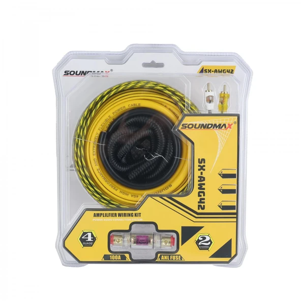 SOUNDMAX AWG42-4GA KALİTELİ-PROFESYONEL-KALIN -ANFİ FULL SET KABLOSU- ürün görseli 1