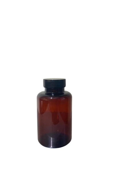 250ml kahverengi tablet şişesi siyah kapak, 24 adet, tablet şişesi, ecza şişesi, kozmetik şişe ürün görseli 1