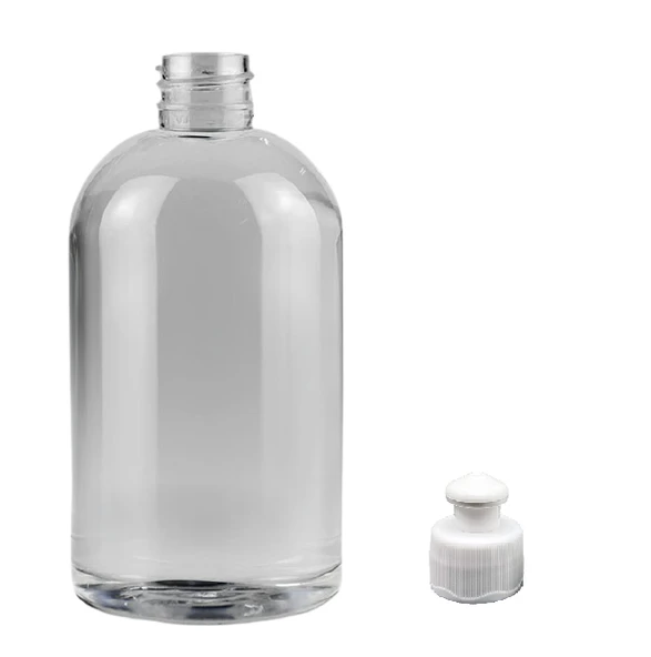 500ml şeffaf şişe puspul kapaklı, 24 adet, puspul kapaklı şişe, deterjan şişesi, plastik şişe, şeffaf şişe, sabun şişesi, duş jeli şişesi ürün görseli 1
