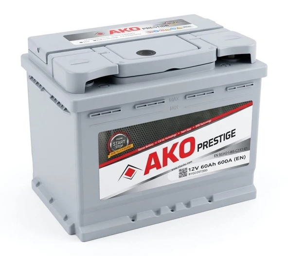 AKO Prestige 12 V 60 Ah 600 A (EN) EFB Start-Stop Akü ürün görseli 1
