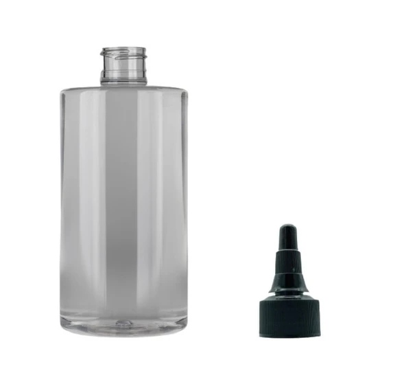 250ml şeffaf plastik asansör kapaklı şişe, 24 adet, serum şişesi, tonik şişesi, asansör kapaklı şişe, sos şişesi, medikal şişe ürün görseli 1