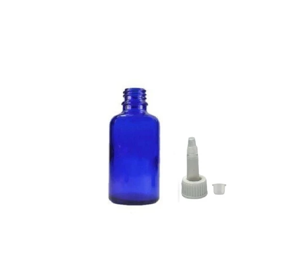30ml mavi cam şişe getamisin kapak, 12 adet, plastik üstten damlalıklı şişe, damlatmalı şişe, damlatıcı şişe ürün görseli 1