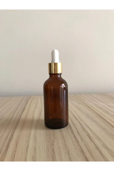 30cc, Ecza Şişesi, Kahverengi Şişe, Cam Şişe, Cam Damlalıklı Şişe, Sarı Kapak,beyaz Emzik,50 Adet ürün görseli 1