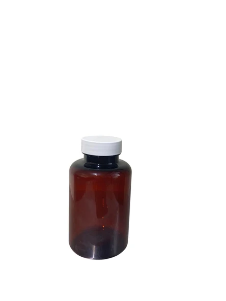 250ml kahverengi tablet şişesi beyaz kapak, 24 adet, tablet şişesi, ecza şişesi, kozmetik şişe ürün görseli 1