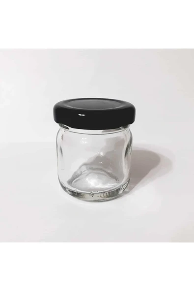 40 Cc. Mini Kavanoz - Cam Kavanoz - Siyah Kapaklı - 72 Li Paket ürün görseli 1