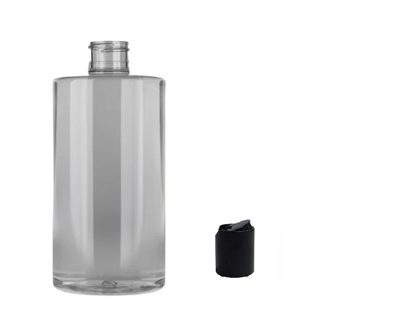 250ml pet şeffaf şişe disctop kapak, 24 adet, dezenfektan şişesi, kozmetik şişe, şampuan şişesi, plastik şişe, aroma şişesi ürün görseli 1