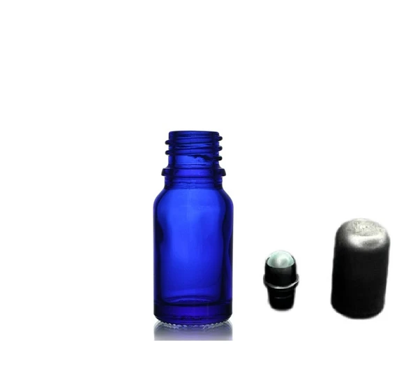 10ml mavi cam şişe roll-on şişe, 12 adet, bilye başlıklı şişe, cam şişe, roll-on şişesi ürün görseli 1