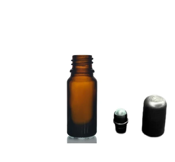 20ml kahverengi cam şişe roll-on şişe, 12 adet, bilye başlıklı şişe, cam şişe, roll-on şişesi, amber şişe ürün görseli 1