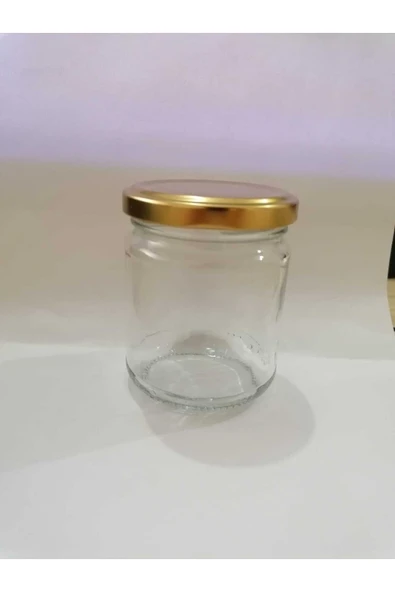 100 Adet 210 Cc Cam Kavanoz - Gold Kapak - Hediyelik , Hobi , Düğün, Nişan-mini Kavanoz ürün görseli 1