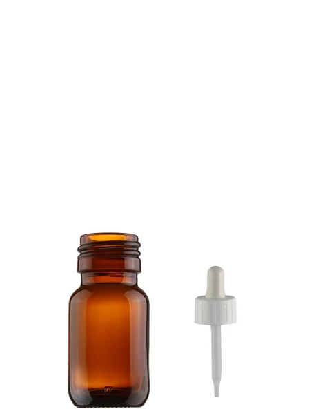 20ml kahverengi cam ecza şişesi plastik damlalıklı çubuklu, 12 adet, ecza şişesi, cam şişe, amber şişe,kozmetik şişe ürün görseli 1