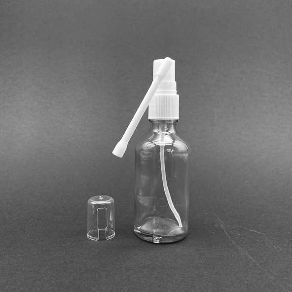 50ml şeffaf Ağız spreyli Şişe, 12 Adet, Oral Sprey, Ecza şişesi, Boş Cam şişe ürün görseli 1
