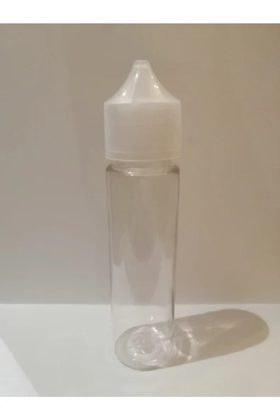 60ml Şeffaf Gorilla Şişe Beyaz Kapak, Plastik Şişe, Boş Şişe, Likit Şişesi, 50 Adet ürün görseli 1