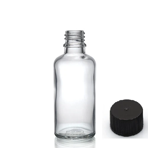 30ml şeffaf şişe düz kapaklı, 24 adet, cam şişe, esans şişesi, yağ şişesi, kozmetik şişesi ürün görseli 1