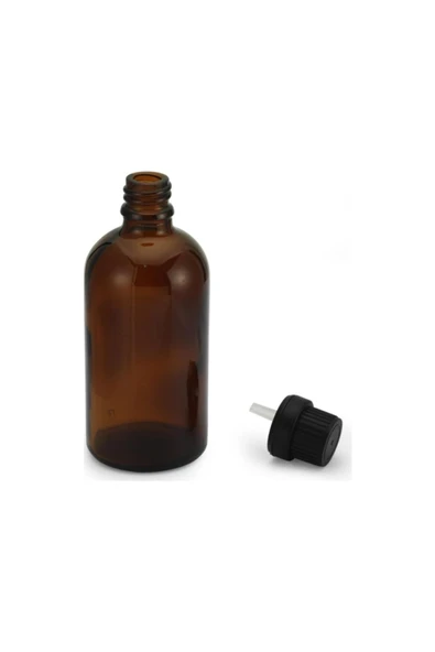 100 ml Amber Damlalıklı Cam Şişe 50 Adet ürün görseli 1