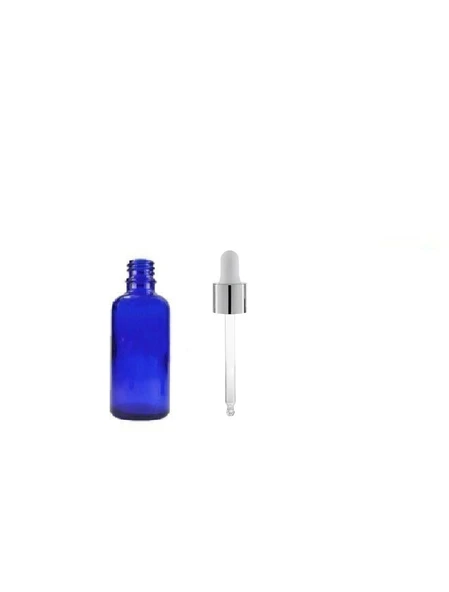 10ml mavi cam damlalıklı şişe, gümüş kapak beyaz emzik,12 adet, ecza şişesi, damlalıklı şişe, propolis şişesi, damlatmalı şişe, saç serum şişesi, ecza şişesi ürün görseli 1