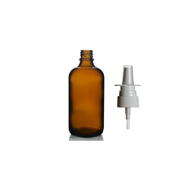 100ml kahverengi cam şişe, Burun spreyi, 24 adet Nazal Spreyli, Ecza şişesi, İlaç Şişesi ürün görseli 1