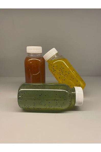 23 Adet 250 ml Yuvarlak Detox, Meyve Suyu, Sporcu, Diyet Içecek-boş Pet Şişe(BEYAZ KİLİTLİ KAPAKLI) ürün görseli 1
