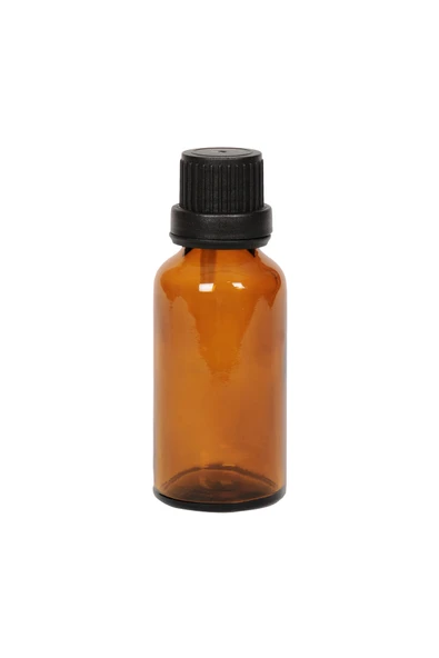20ml kahverengi cam içten damlalıklı şişe siyah kapak, 50 adet, damlalıklı şişe, damlatmalı şişe ürün görseli 1