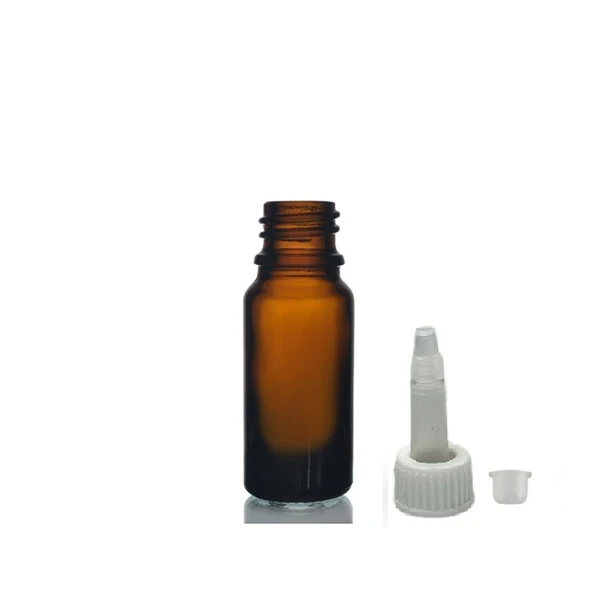 20ml kahverengi cam şişe getamisin kapak, 24 adet, plastik üstten damlalıklı şişe, damlatmalı şişe, damlatıcı şişe ürün görseli 1