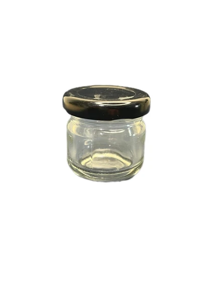 40ml şeffaf cam konserve kavanozu siyah kapaklı, 24 adet, cam kavanoz, konserve kavanozu, reçel kavanozu, bal kavanozu, saklama kavanozu ürün görseli 1