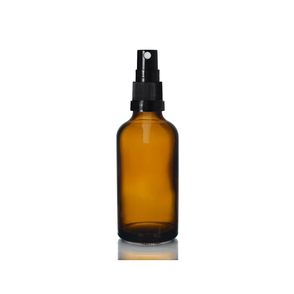 30ml kahverengi cam, siyah sprey başlıklı şişe, 24 adet, cam şişe, sprey şişesi, ecza şişesi, dropper şişe, medikal şişe ürün görseli 1