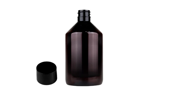 250ml kahverengi plastik düz kapaklı şişe, 24 adet, plastik şişe, esans şişesi, medikal şişe, kozmetik şişe, ecza şişesi ürün görseli 1