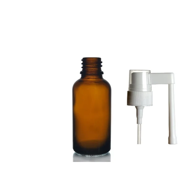 30ml kahverengi ağız spreyi başlıklı cam şişe,24 adet, ağız spreyi şiesi, cam şişe, medikal şişe ürün görseli 1