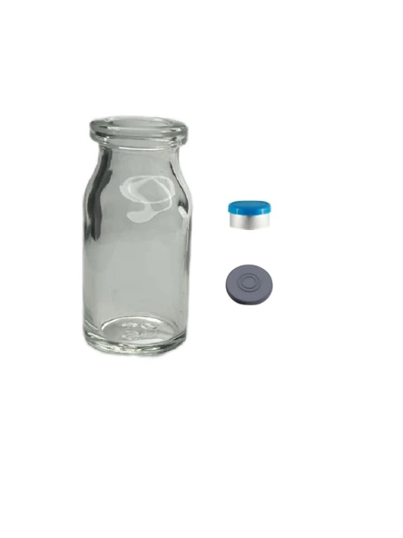 25ml  penisilin şişesi aşı kapak,12 adet, flipoff kapak, şeffaf şişe, medikal şişe ürün görseli 1