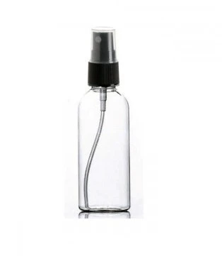 50ml plastik şeffaf şişe siyah sprey başlık, 12 adet, dezenfektan şişesi, plastik şişe, medikal şişe, boş şişe, parmak sprey başlık, spreyli şişe ürün görseli 1
