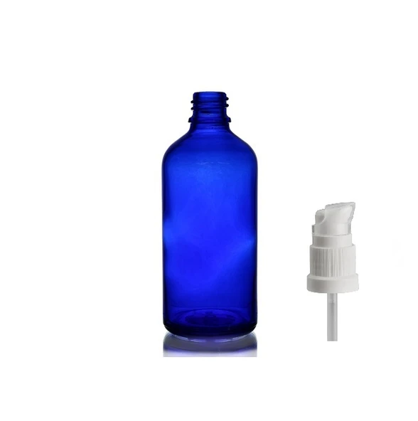 50ml mavi cam serum pompalı şişe, 12 adet, pompalı şişe, medikal şişe, cam şişe, ürün görseli 1