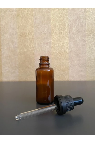 20 ml Amber Şişe Cam Damlalıklı 100 Adet ürün görseli 1