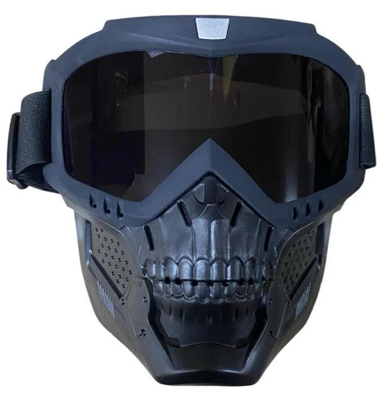 JET KASK MASKESİ ŞEFFAF KURU KAFA ürün görseli 1